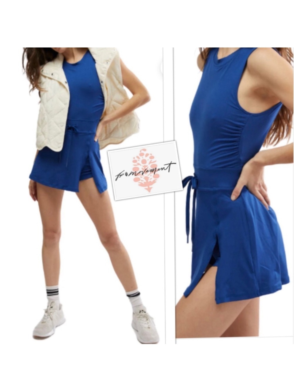 Free People Tenniscore Easy Does It Workout Dress Built in Shorts size Lg